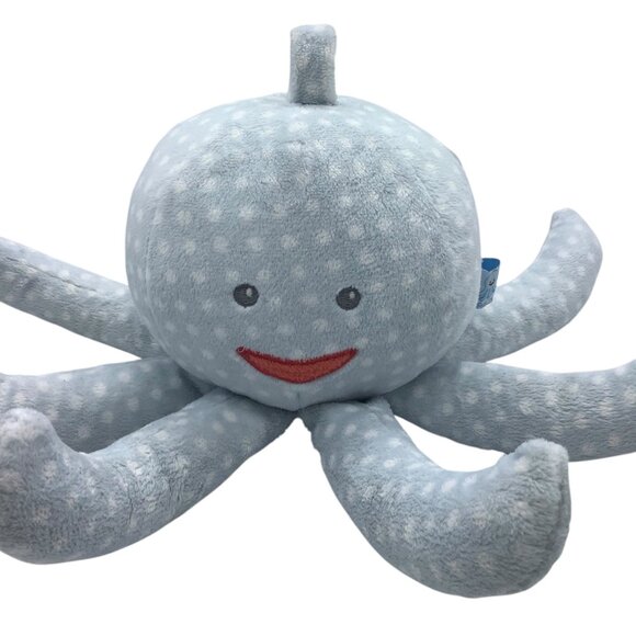 Mr Sock T Pus Octopus Plush Lovey Rattle Crinkle Toy Polka Dots Baby Aspen 7"x15 - Picture 2 of 8